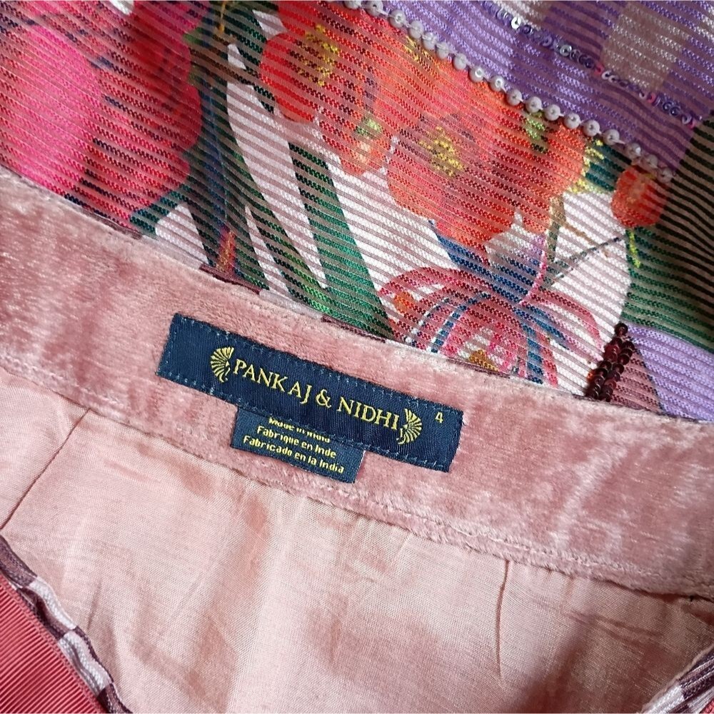 Anthropologie Rampling Embroidered Midi Skirt Pankaj & Nidhi A Line Size 4 Boho - Picture 6 of 6